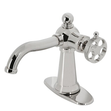 Kingston Brass KSD3546RKX Single-Handle Bathroom Faucet with Push Pop-Up, Polished Nickel KSD3546RKX